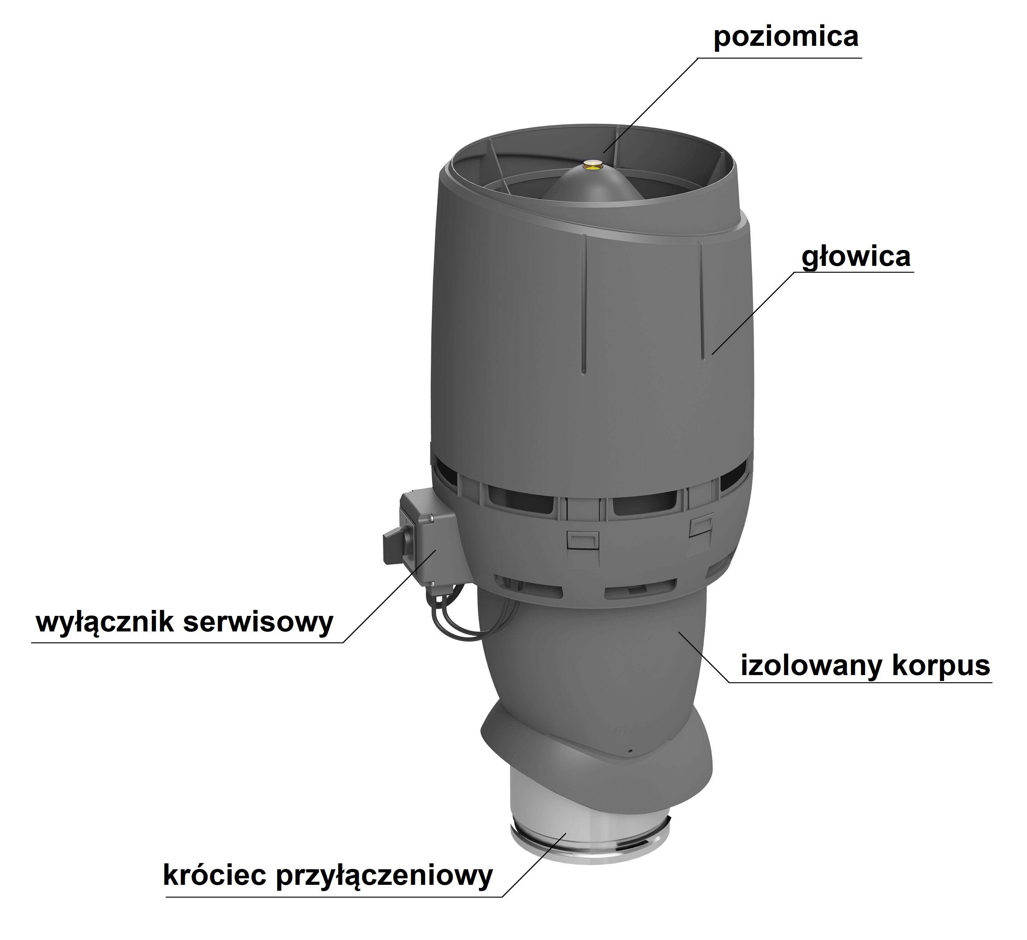 Wentylator Dachowy VILPE ECO FLOW DN 125P 500 551m3 h 85W wentylator-dachowy-vilpe-eco-flow-dn-125p-500-551m3-h-85w